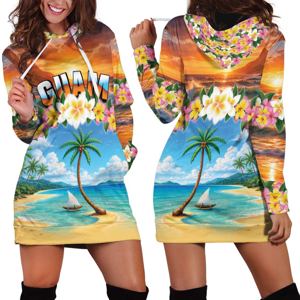 Guam Hoodie Dress Eternal Summer Sunset Beach LT05 - Polynesian Pride
