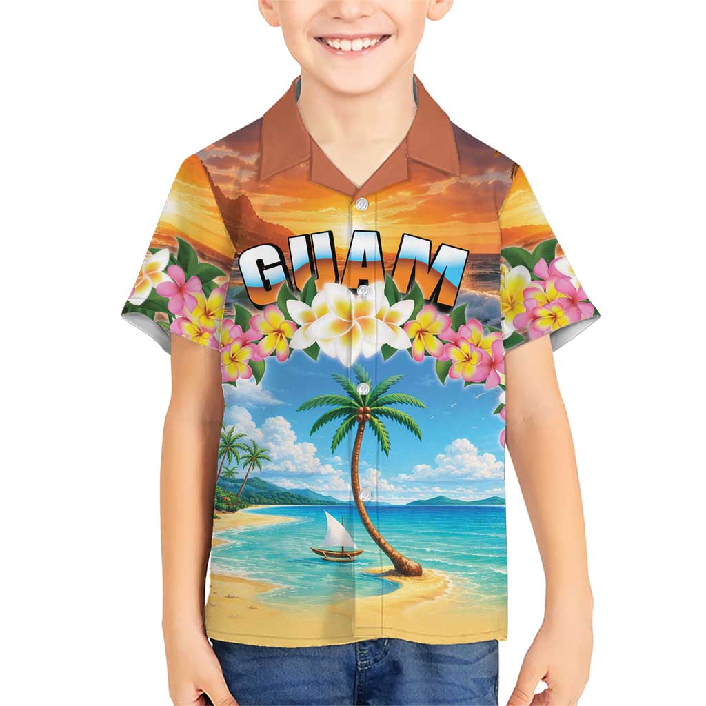 Guam Kid Hawaiian Shirt Eternal Summer Sunset Beach LT05 Kid Colorful - Polynesian Pride