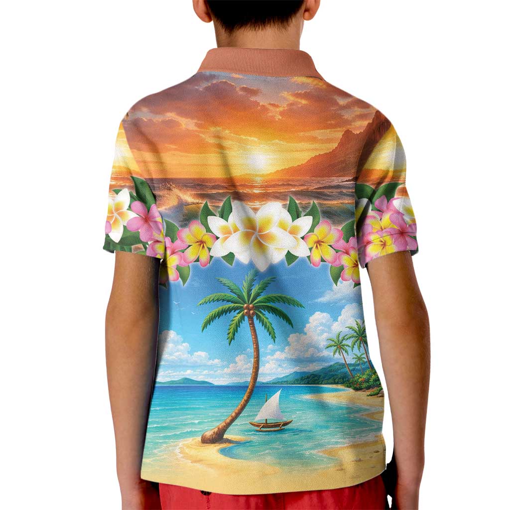 Guam Kid Polo Shirt Eternal Summer Sunset Beach LT05 - Polynesian Pride