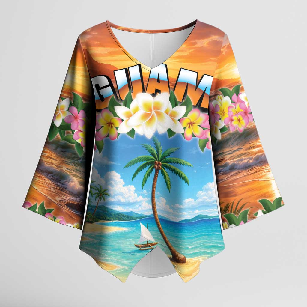 Guam Kimono Sleeve Blouse Eternal Summer Sunset Beach LT05 Female Colorful - Polynesian Pride