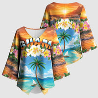Guam Kimono Sleeve Blouse Eternal Summer Sunset Beach LT05 - Polynesian Pride