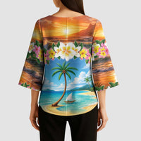 Guam Kimono Sleeve Blouse Eternal Summer Sunset Beach LT05 - Polynesian Pride