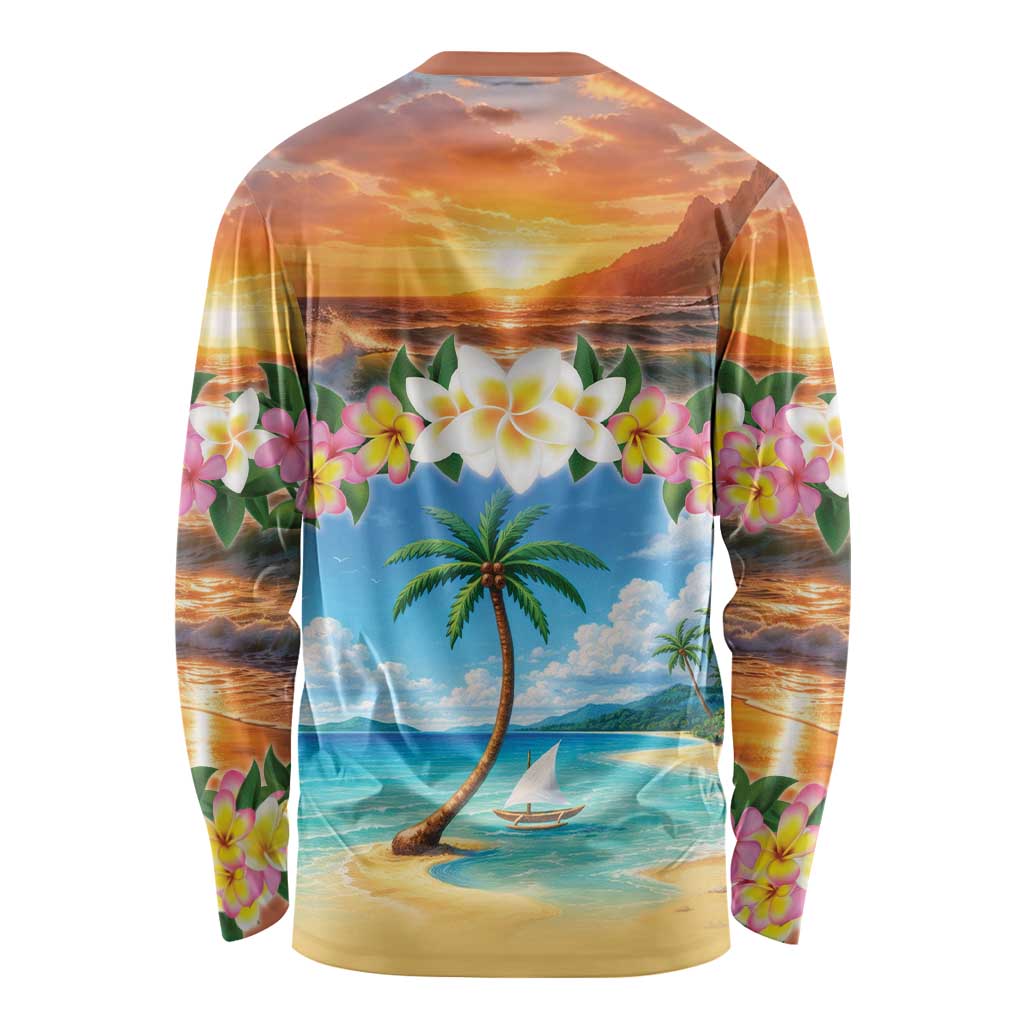Guam Long Sleeve Shirt Eternal Summer Sunset Beach LT05 - Polynesian Pride