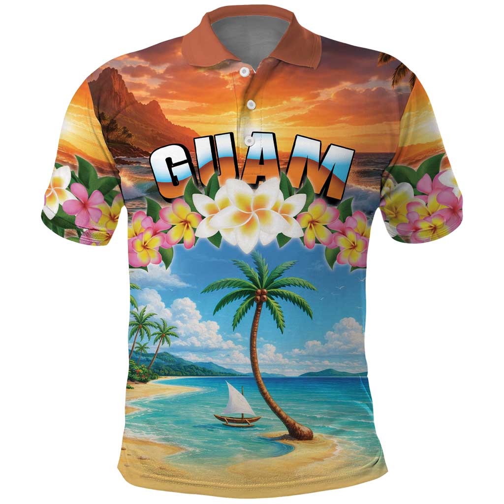 Guam Polo Shirt Eternal Summer Sunset Beach LT05 Colorful - Polynesian Pride