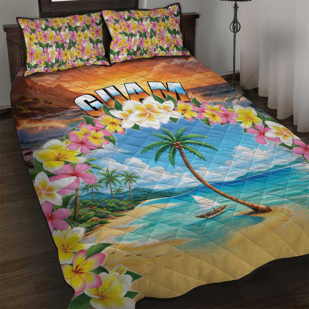 Guam Quilt Bed Set Eternal Summer Sunset Beach