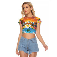 Guam Raglan Cropped T Shirt Eternal Summer Sunset Beach