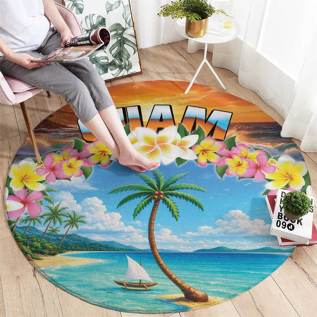 Guam Round Carpet Eternal Summer Sunset Beach LT05 - Polynesian Pride