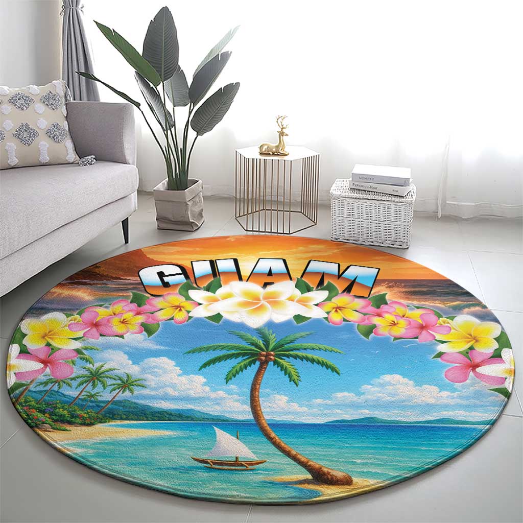 Guam Round Carpet Eternal Summer Sunset Beach LT05 - Polynesian Pride