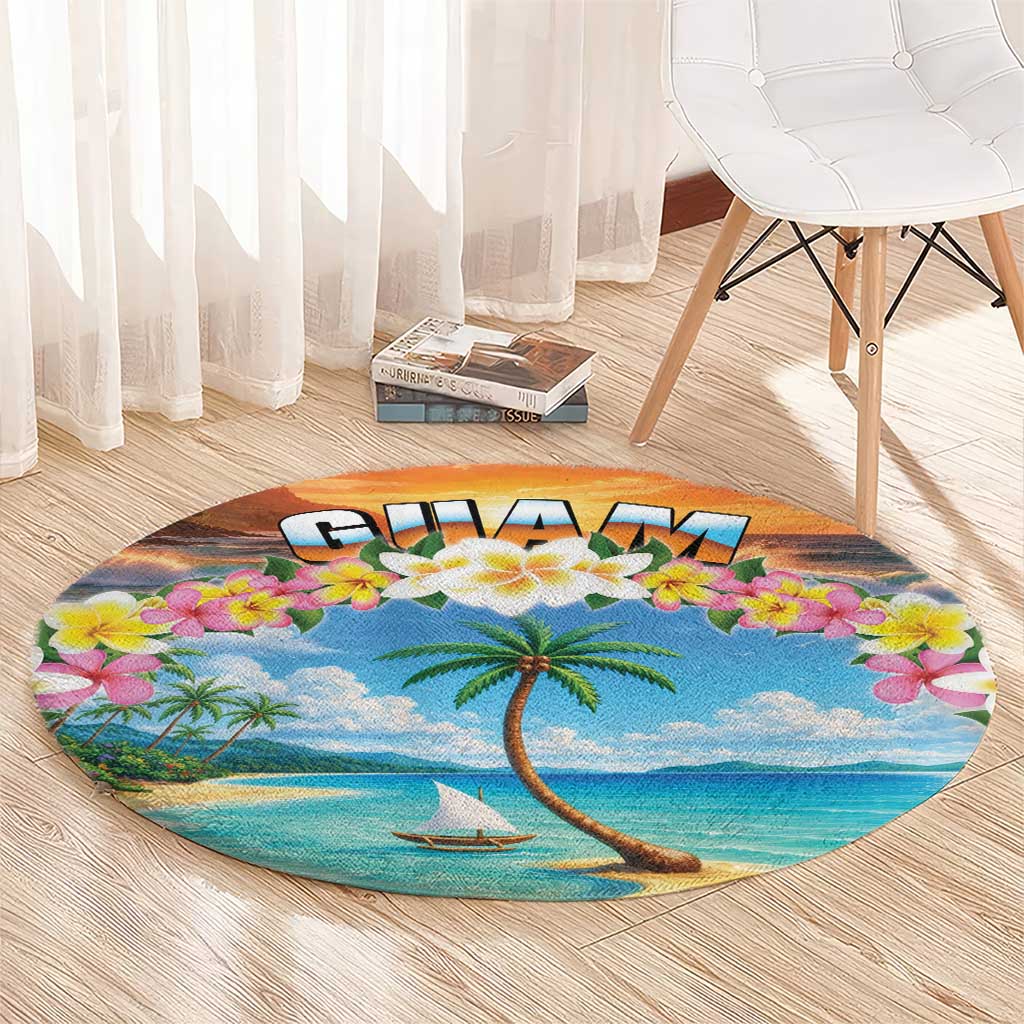 Guam Round Carpet Eternal Summer Sunset Beach LT05 - Polynesian Pride