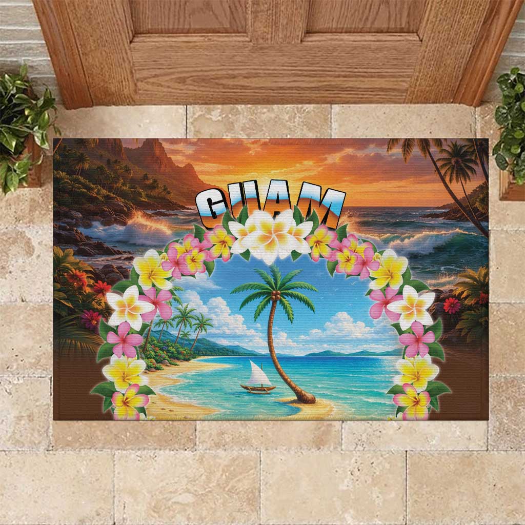 Guam Rubber Doormat Eternal Summer Sunset Beach