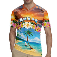 Guam Rugby Jersey Eternal Summer Sunset Beach LT05 - Polynesian Pride