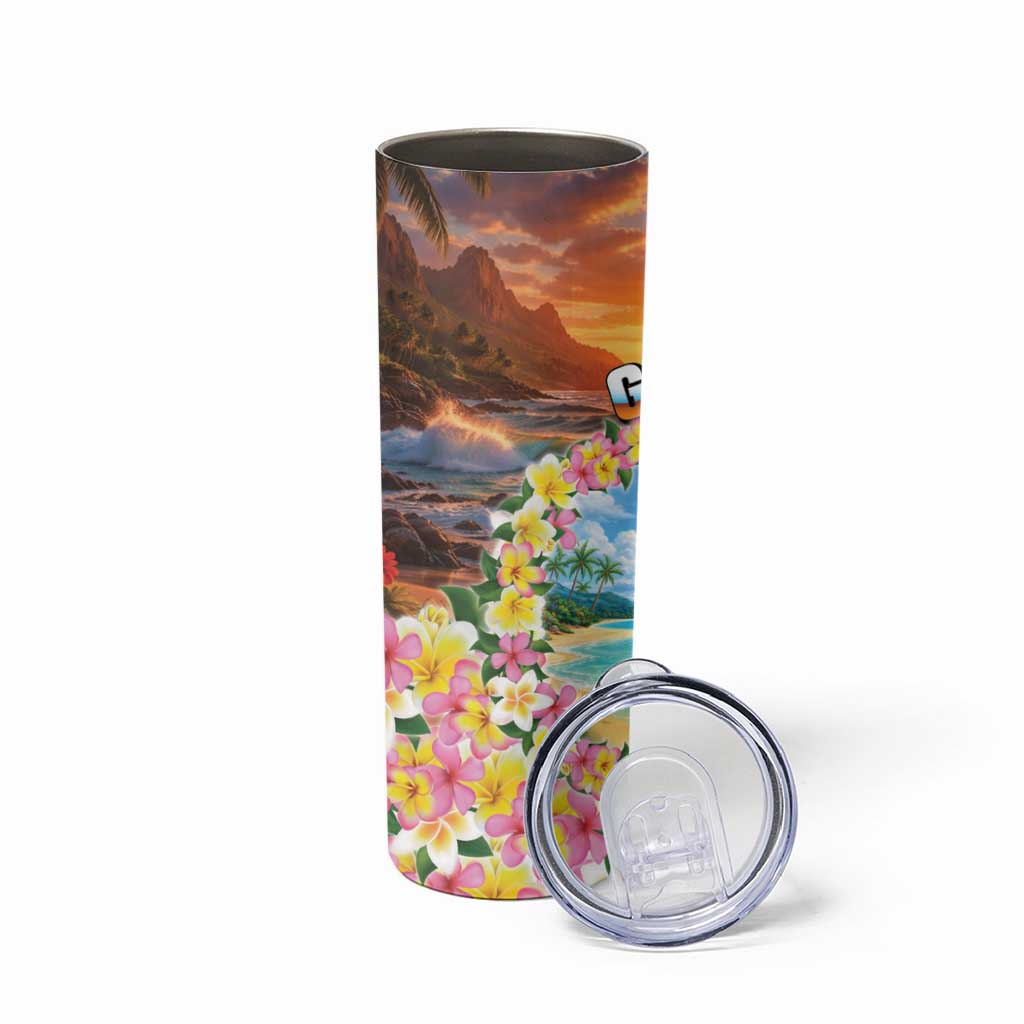 Guam Skinny Tumbler Eternal Summer Sunset Beach LT05 - Polynesian Pride