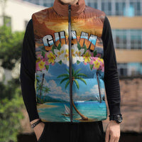 Guam Sleeveless Puffer Jacket Eternal Summer Sunset Beach LT05 - Polynesian Pride
