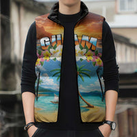 Guam Sleeveless Puffer Jacket Eternal Summer Sunset Beach LT05 - Polynesian Pride