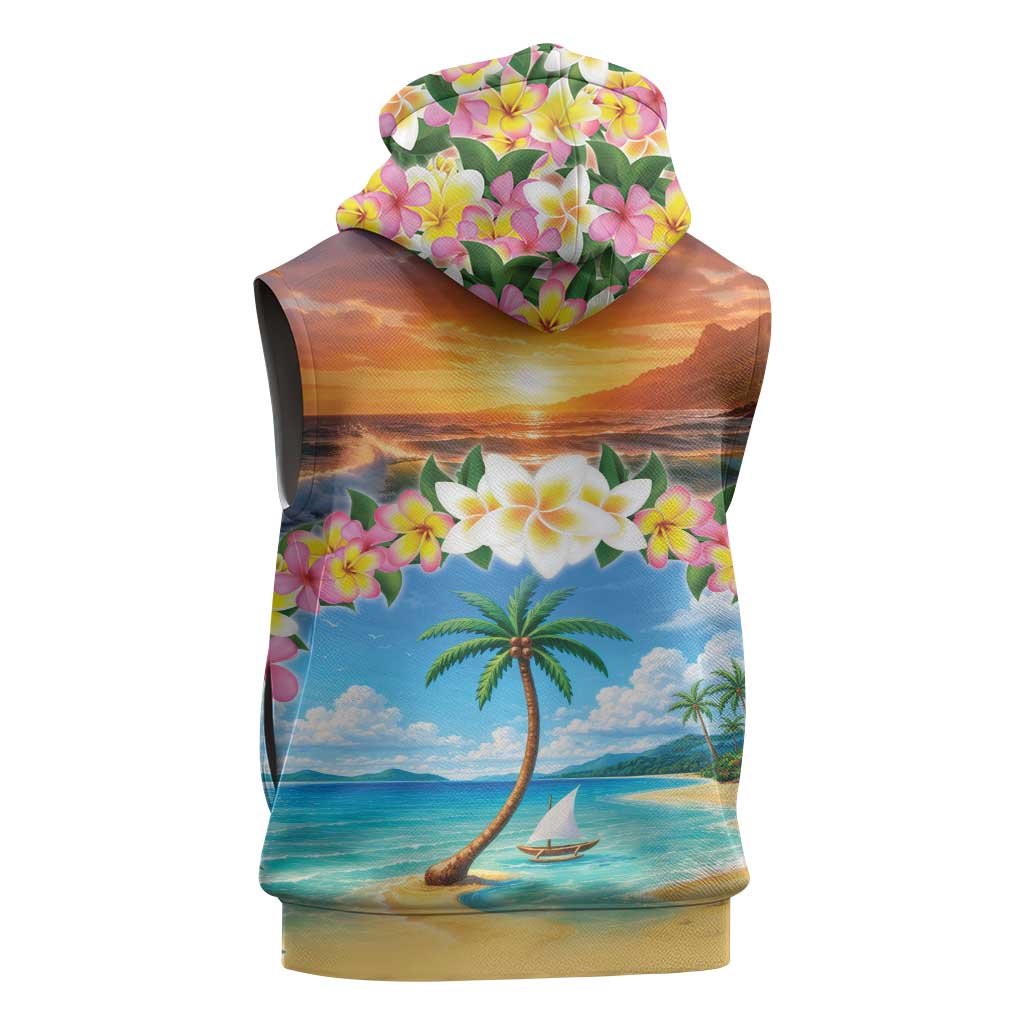 Guam Sleeveless Zip Hoodie Eternal Summer Sunset Beach LT05 - Polynesian Pride