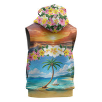 Guam Sleeveless Zip Hoodie Eternal Summer Sunset Beach LT05 - Polynesian Pride