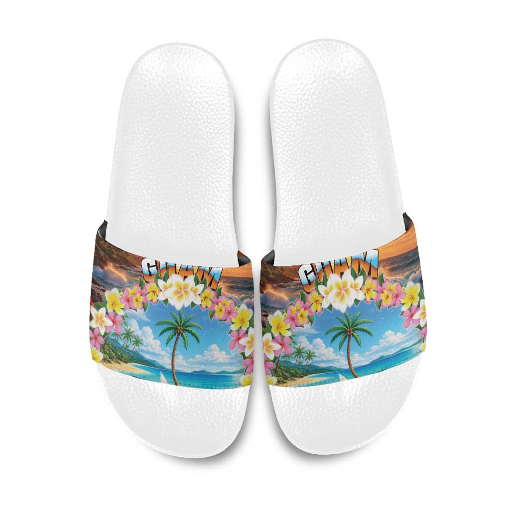 Guam Slide Sandals Eternal Summer Sunset Beach LT05 Colorful - Polynesian Pride