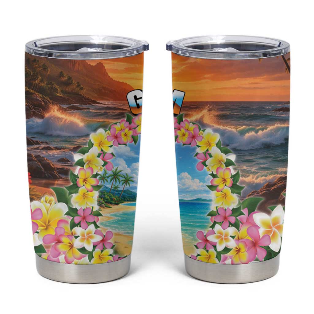 Guam Tumbler Cup Eternal Summer Sunset Beach LT05 Colorful - Polynesian Pride