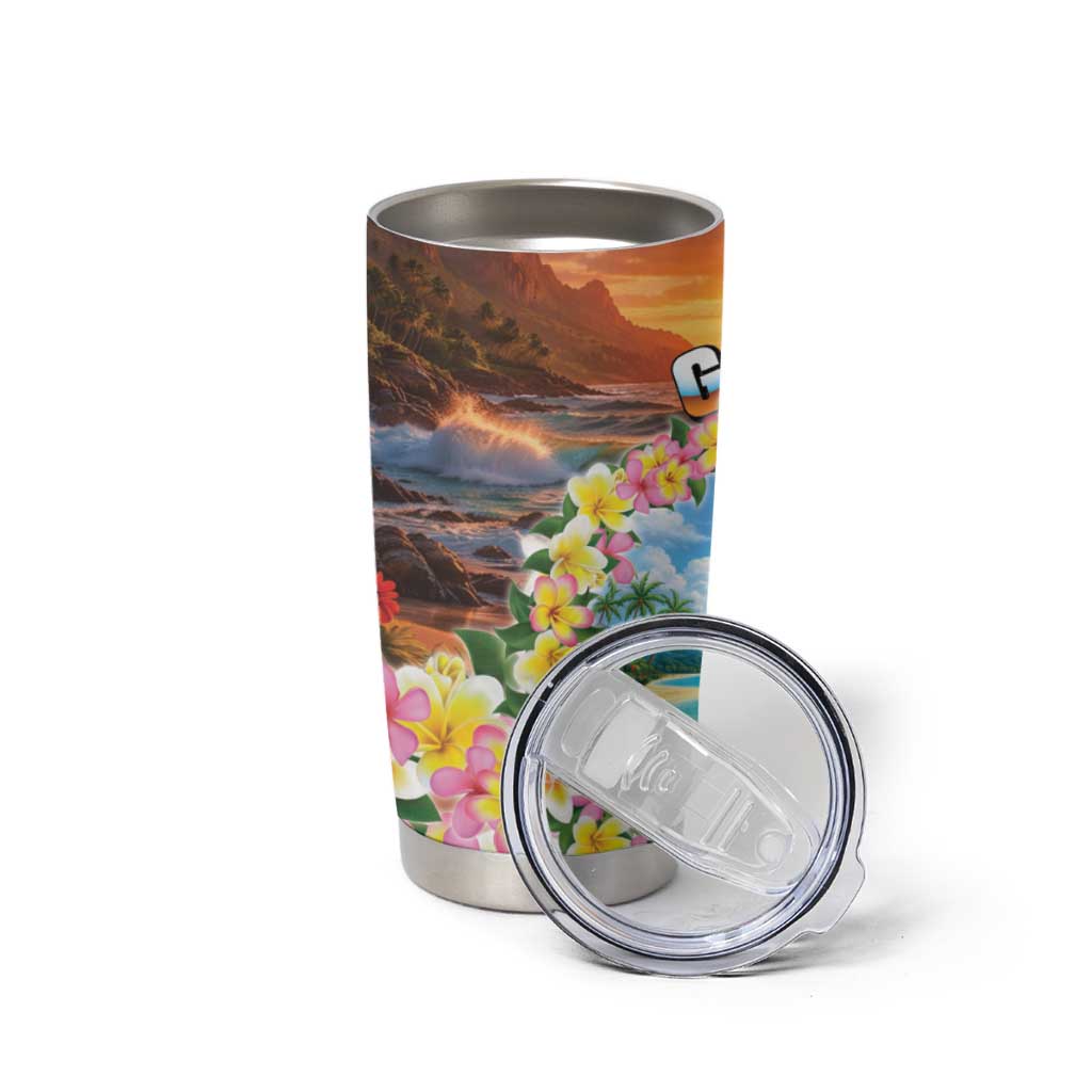 Guam Tumbler Cup Eternal Summer Sunset Beach LT05 - Polynesian Pride