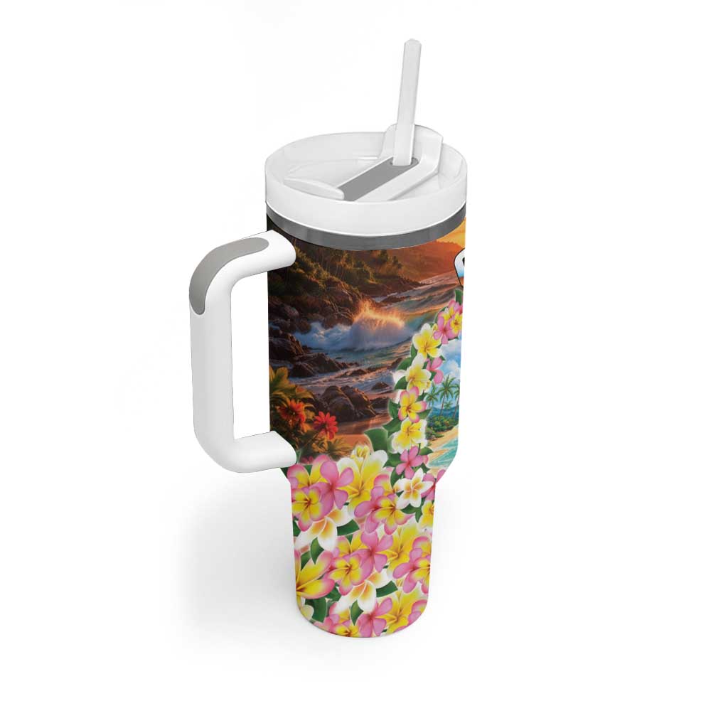 Guam Tumbler With Handle Eternal Summer Sunset Beach LT05 - Polynesian Pride