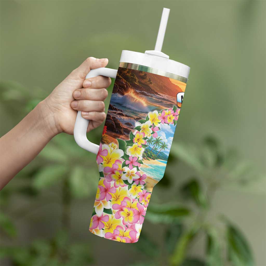 Guam Tumbler With Handle Eternal Summer Sunset Beach LT05 - Polynesian Pride