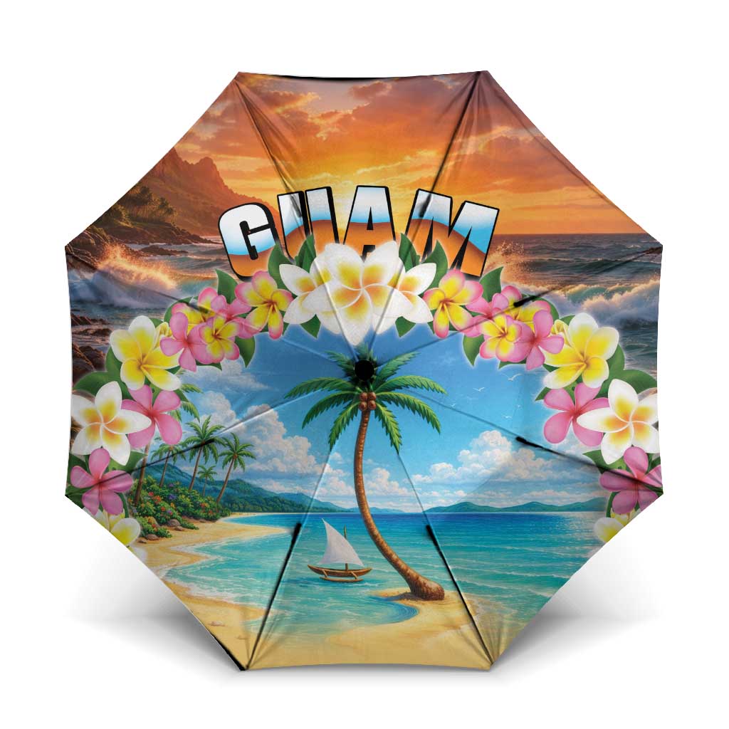 Guam Umbrella Eternal Summer Sunset Beach LT05 One Size Folded 11.42 inch Opened Diameter 37.4 inch Colorful - Polynesian Pride