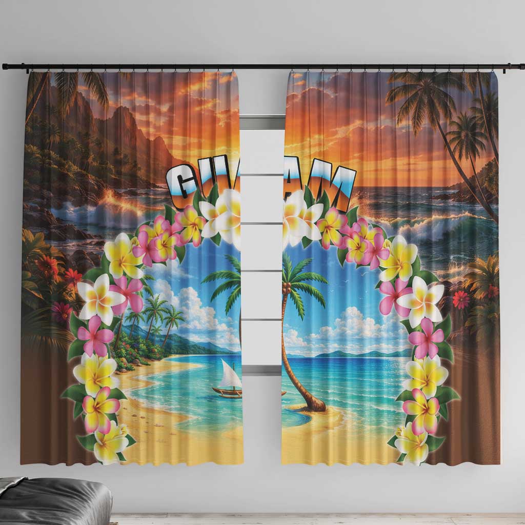 Guam Window Curtain Eternal Summer Sunset Beach LT05 With Hooks Colorful - Polynesian Pride