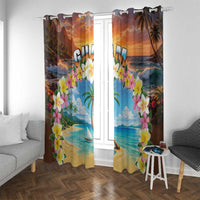 Guam Window Curtain Eternal Summer Sunset Beach LT05 With Grommets Colorful - Polynesian Pride