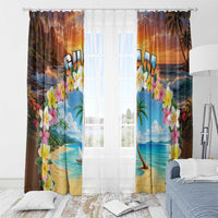 Guam Window Curtain Eternal Summer Sunset Beach LT05 - Polynesian Pride