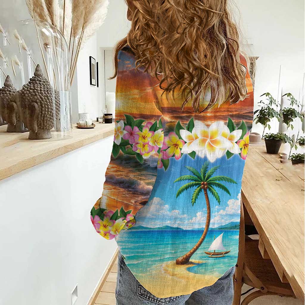 Guam Women Casual Shirt Eternal Summer Sunset Beach LT05 - Polynesian Pride