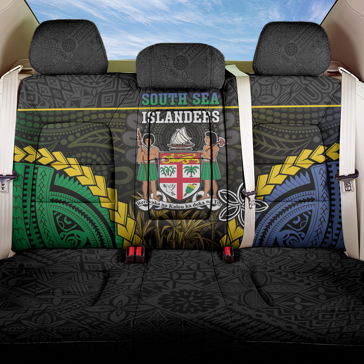 South Sea Islanders And Fiji Back Car Seat Cover Kanakas Fijian Tapa Pattern LT05