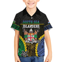 Personalised South Sea Islanders And Fiji Family Matching Puletasi and Hawaiian Shirt Kanakas Fijian Tapa Pattern