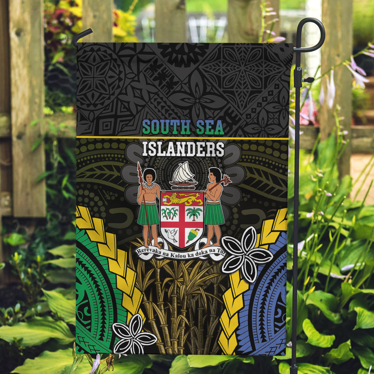 South Sea Islanders And Fiji Garden Flag Kanakas Fijian Tapa Pattern