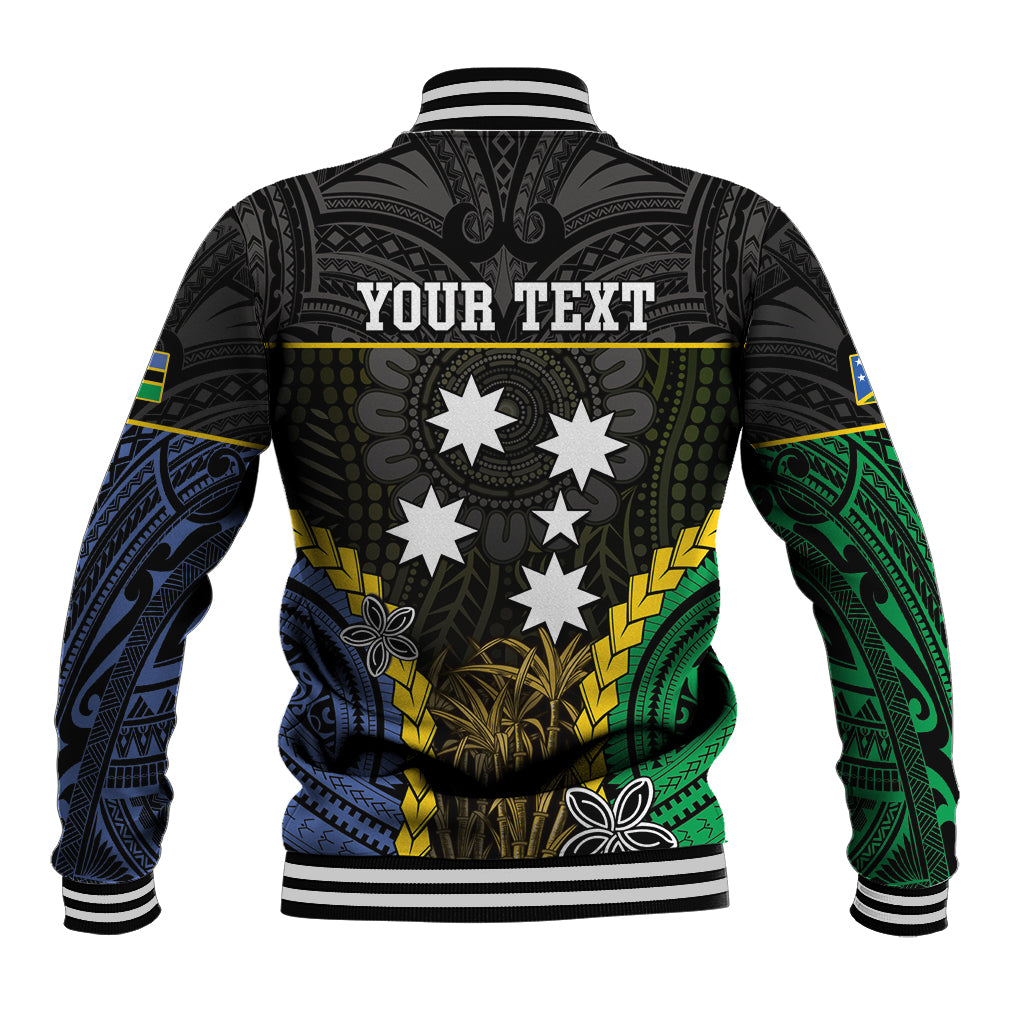 Personalised South Sea Islanders And Solomon Islands Baseball Jacket Kanakas Polynesian Pattern