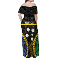 Personalised South Sea Islanders And Solomon Islands Off Shoulder Maxi Dress Kanakas Polynesian Pattern LT05 - Polynesian Pride