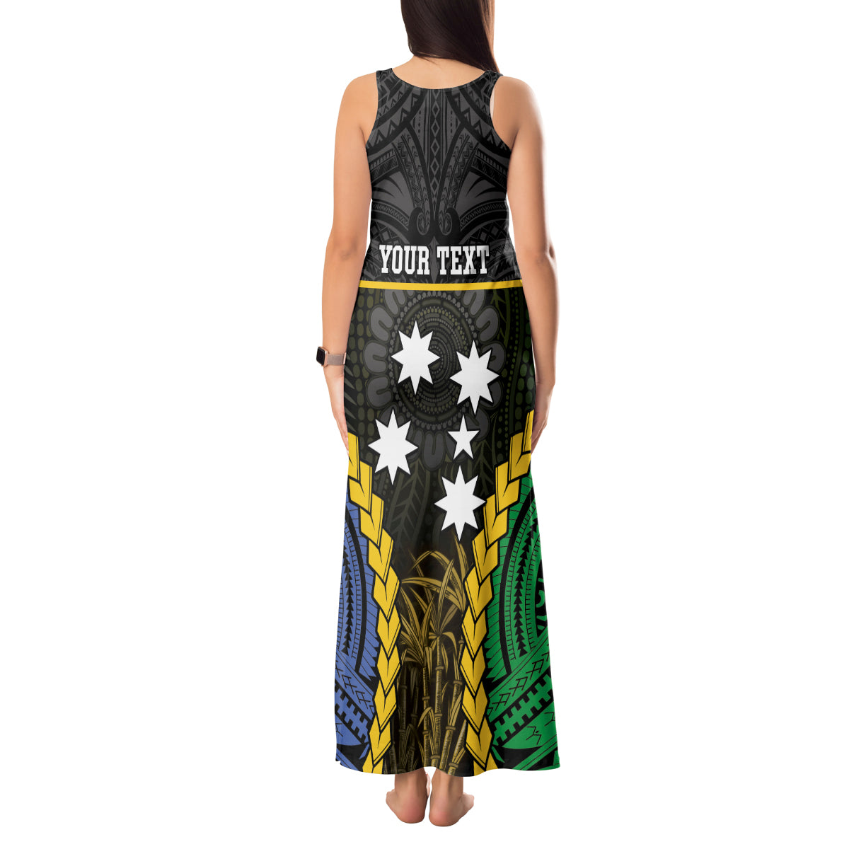 Personalised South Sea Islanders And Solomon Islands Tank Maxi Dress Kanakas Polynesian Pattern
