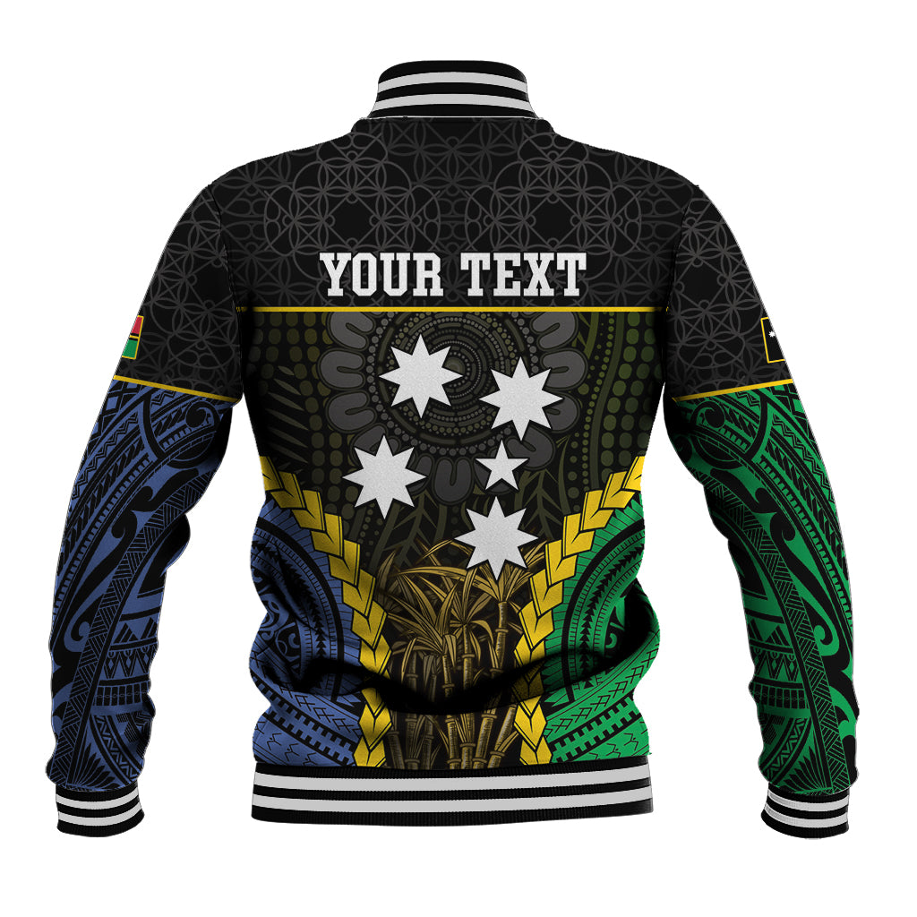 Personalised South Sea Islanders And Vanuatu Baseball Jacket Kanakas Sand Drawing Pattern LT05 - Polynesian Pride