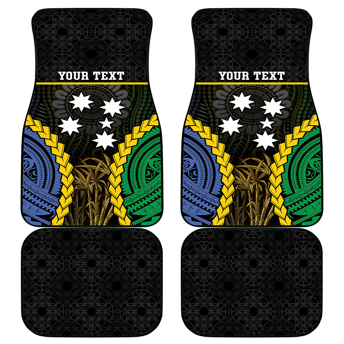 Personalised South Sea Islanders And Vanuatu Car Mats Kanakas Sand Drawing Pattern LT05 - Polynesian Pride