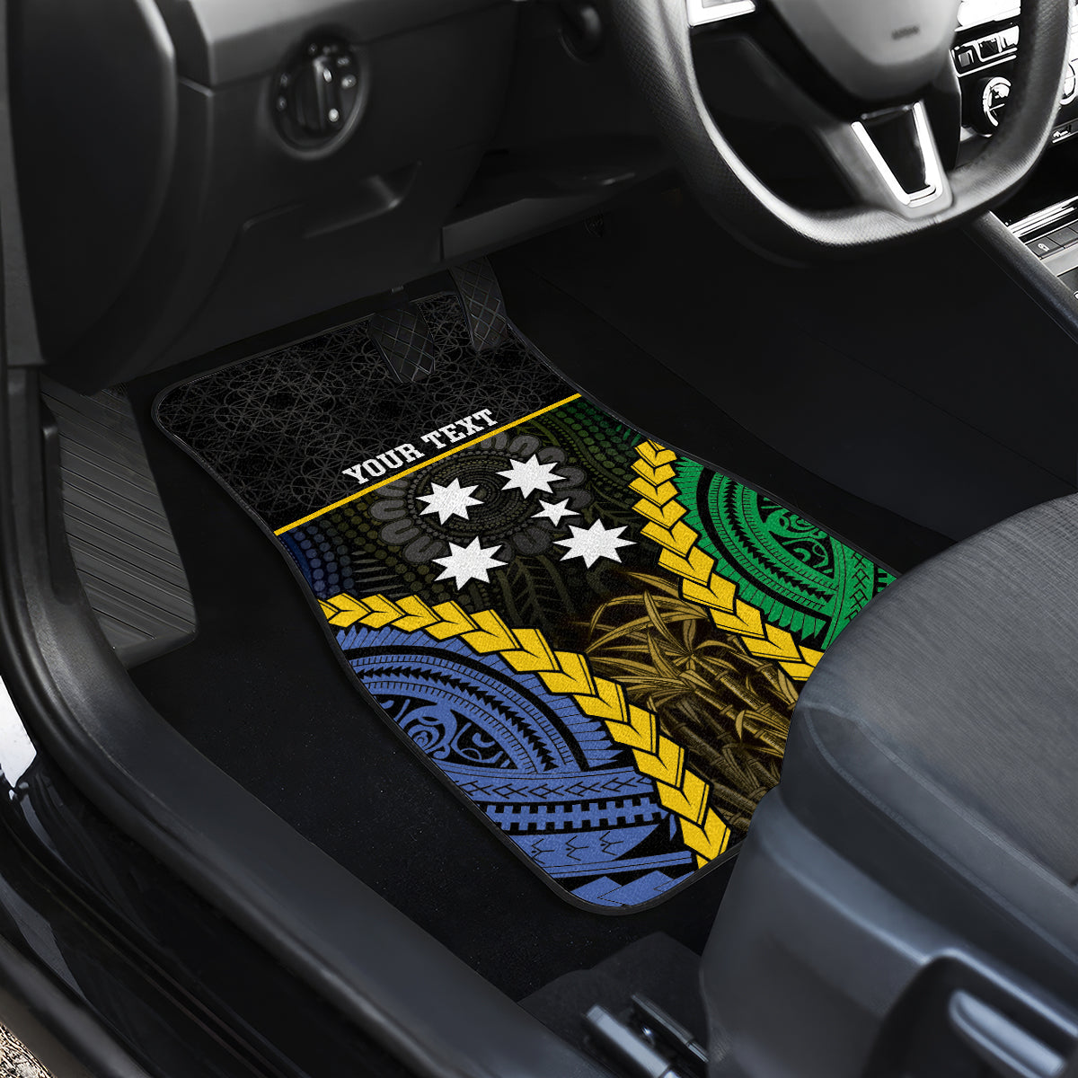 Personalised South Sea Islanders And Vanuatu Car Mats Kanakas Sand Drawing Pattern LT05 - Polynesian Pride
