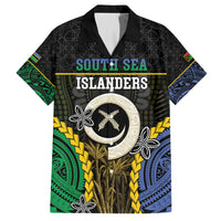 Personalised South Sea Islanders And Vanuatu Family Matching Short Sleeve Bodycon Dress and Hawaiian Shirt Kanakas Sand Drawing Pattern LT05 Dad's Shirt - Short Sleeve Black - Polynesian Pride