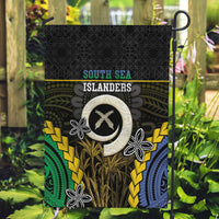 South Sea Islanders And Vanuatu Garden Flag Kanakas Sand Drawing Pattern LT05 Garden Flag Black - Polynesian Pride