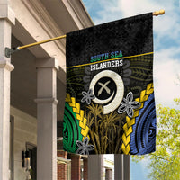 South Sea Islanders And Vanuatu Garden Flag Kanakas Sand Drawing Pattern LT05 House Flag Black - Polynesian Pride