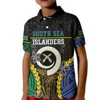 Personalised South Sea Islanders And Vanuatu Kid Polo Shirt Kanakas Sand Drawing Pattern