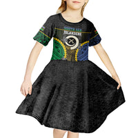 Personalised South Sea Islanders And Vanuatu Kid Short Sleeve Dress Kanakas Sand Drawing Pattern