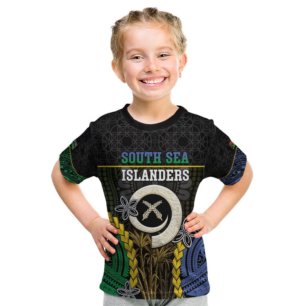 Personalised South Sea Islanders And Vanuatu Kid T Shirt Kanakas Sand Drawing Pattern