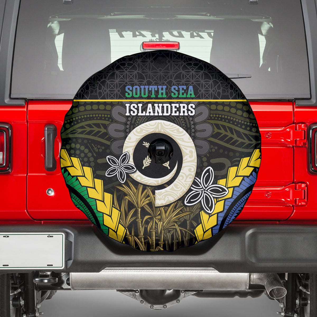 South Sea Islanders And Vanuatu Spare Tire Cover Kanakas Sand Drawing Pattern LT05 - Polynesian Pride