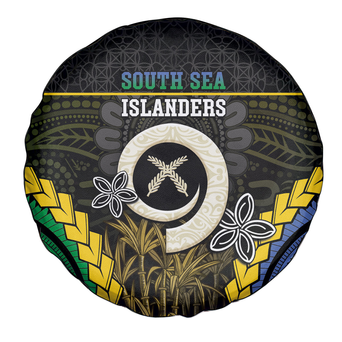 South Sea Islanders And Vanuatu Spare Tire Cover Kanakas Sand Drawing Pattern LT05 - Polynesian Pride