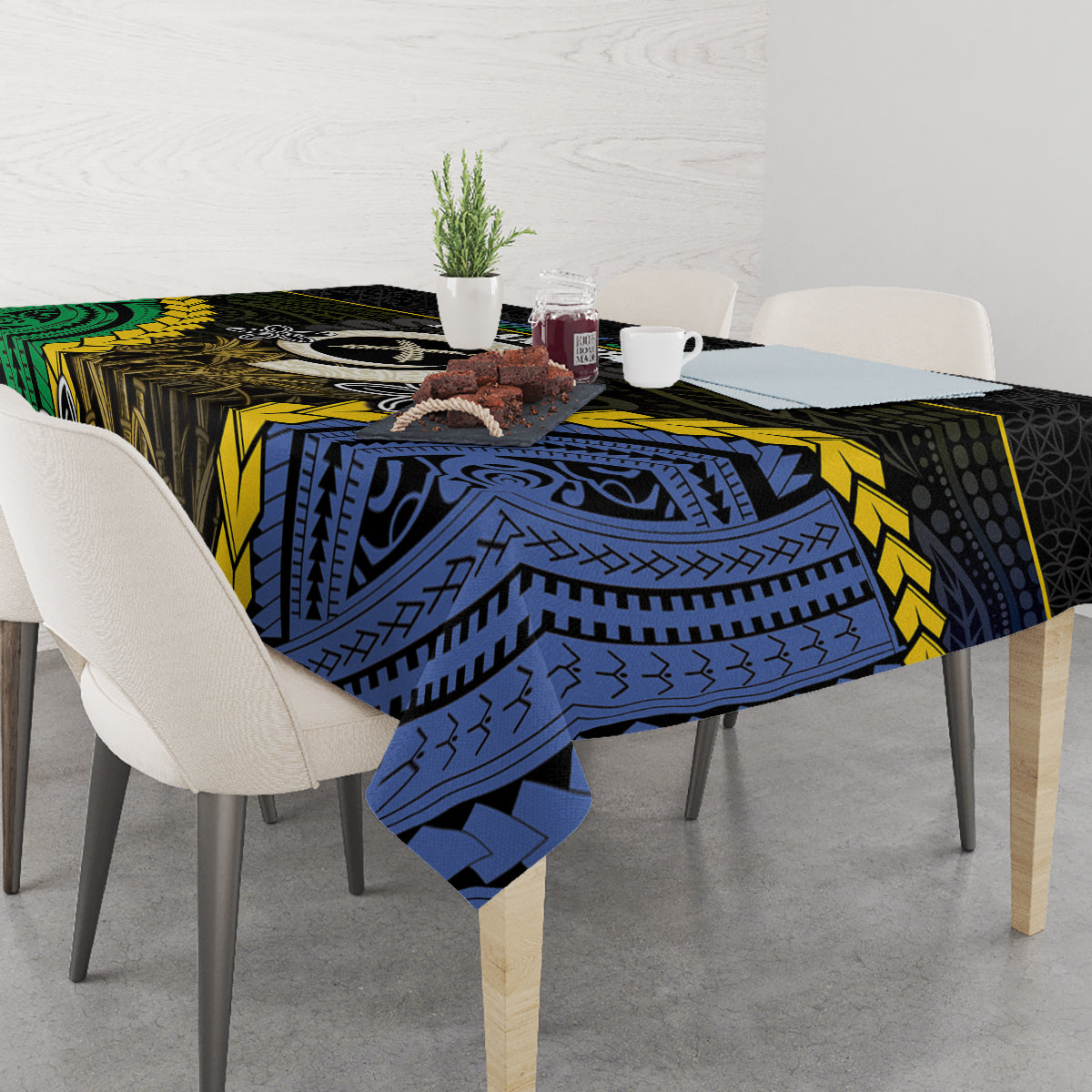South Sea Islanders And Vanuatu Tablecloth Kanakas Sand Drawing Pattern LT05 - Polynesian Pride
