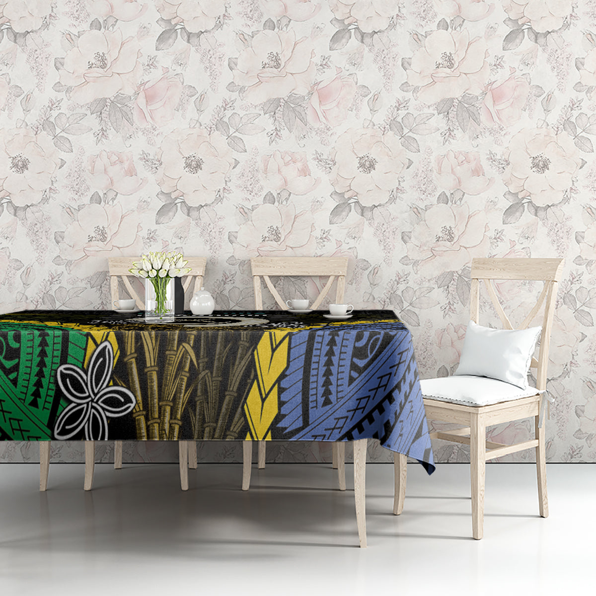 South Sea Islanders And Vanuatu Tablecloth Kanakas Sand Drawing Pattern LT05 - Polynesian Pride
