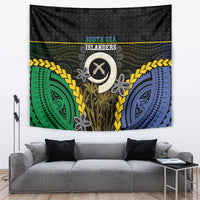 South Sea Islanders And Vanuatu Tapestry Kanakas Sand Drawing Pattern LT05 Black - Polynesian Pride